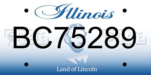 BC75289 Illinois License Plate