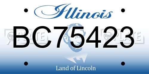 BC75423 Illinois License Plate