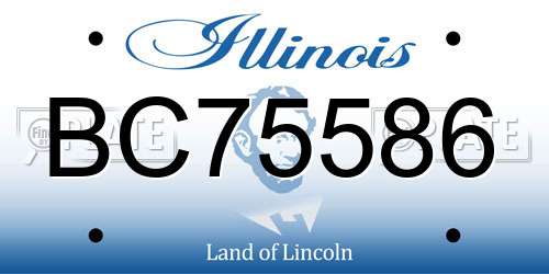 BC75586 Illinois License Plate