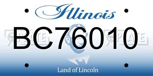 BC76010 Illinois License Plate