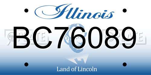 BC76089 Illinois License Plate