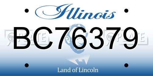 BC76379 Illinois License Plate