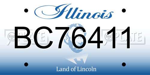 BC76411 Illinois License Plate