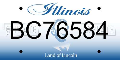 BC76584 Illinois License Plate