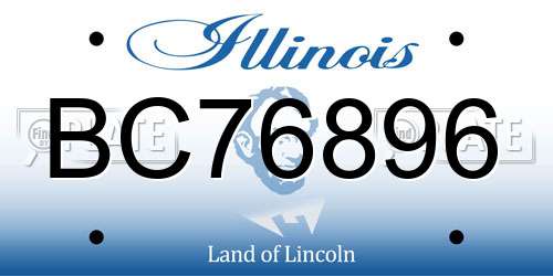 BC76896 Illinois License Plate