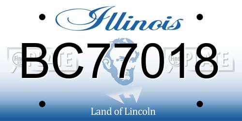 BC77018 Illinois License Plate