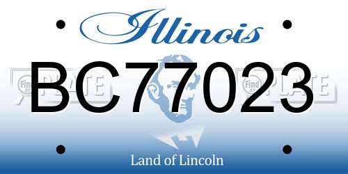 BC77023 Illinois License Plate