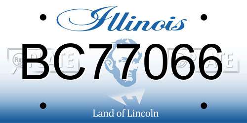 BC77066 Illinois License Plate