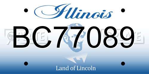 BC77089 Illinois License Plate