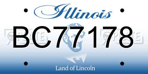 BC77178 Illinois License Plate