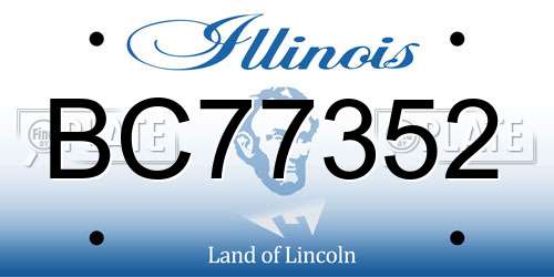 BC77352 Illinois License Plate