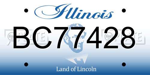 BC77428 Illinois License Plate