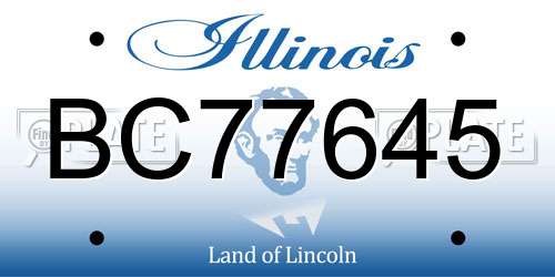 BC77645 Illinois License Plate