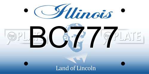 BC777 Illinois License Plate