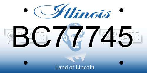 BC77745 Illinois License Plate