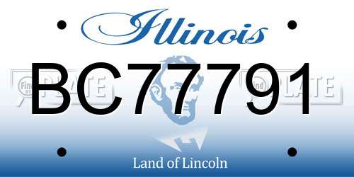 BC77791 Illinois License Plate