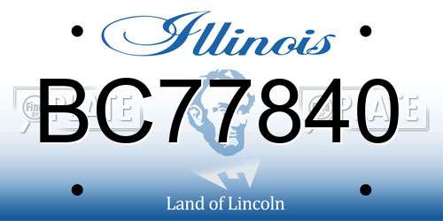 BC77840 Illinois License Plate