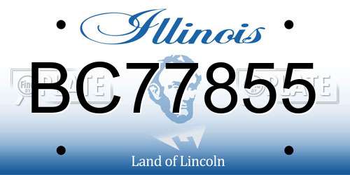 BC77855 Illinois License Plate