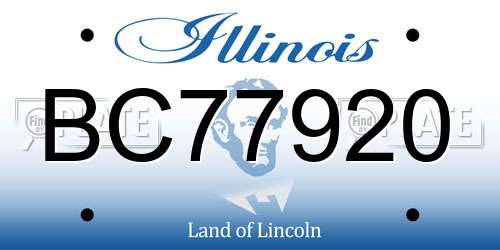 BC77920 Illinois License Plate