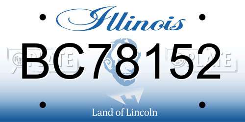 BC78152 Illinois License Plate