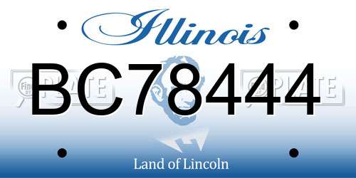 BC78444 Illinois License Plate