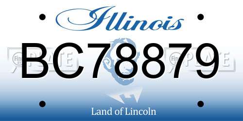 BC78879 Illinois License Plate