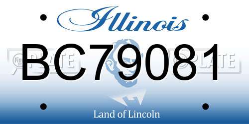 BC79081 Illinois License Plate