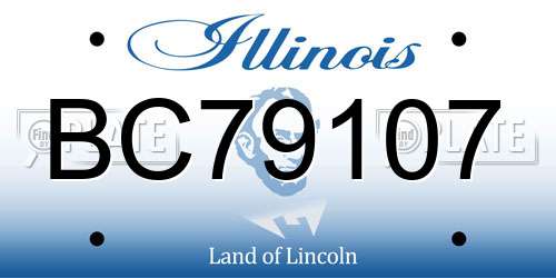 BC79107 Illinois License Plate