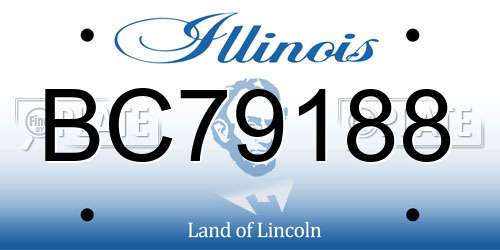 BC79188 Illinois License Plate
