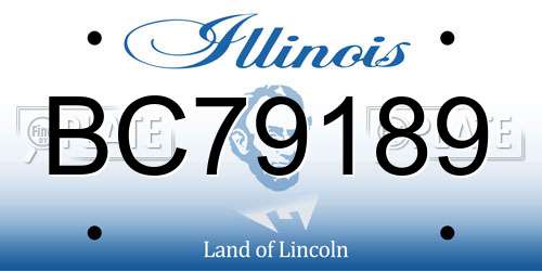 BC79189 Illinois License Plate
