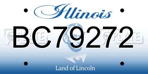 BC79272 Illinois License Plate