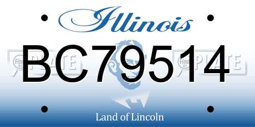 BC79514 Illinois License Plate
