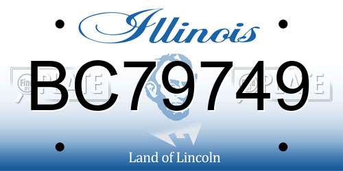 BC79749 Illinois License Plate
