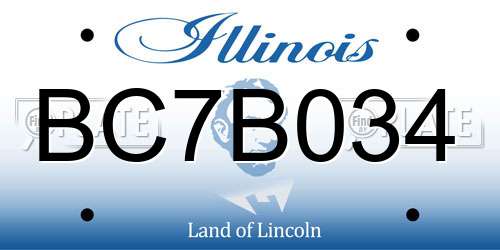 BC7B034 Illinois License Plate