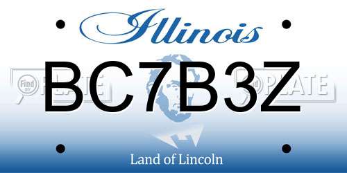 BC7B3Z Illinois License Plate