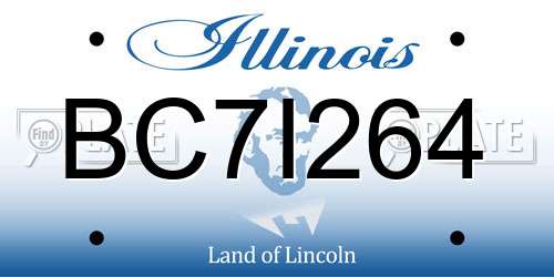 BC7I264 Illinois License Plate