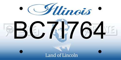 BC7I764 Illinois License Plate