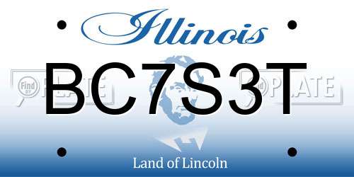BC7S3T Illinois License Plate