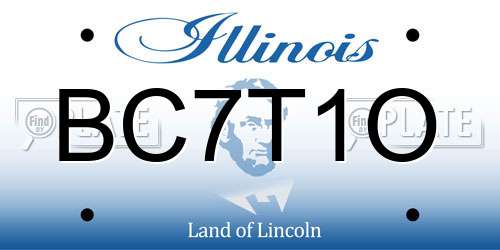 BC7T1O Illinois License Plate