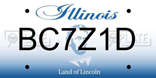 BC7Z1D Illinois License Plate