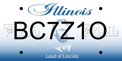 BC7Z1O Illinois License Plate