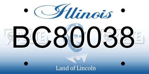 BC80038 Illinois License Plate