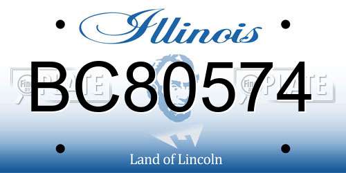BC80574 Illinois License Plate