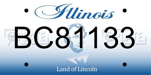 BC81133 Illinois License Plate