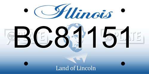 BC81151 Illinois License Plate