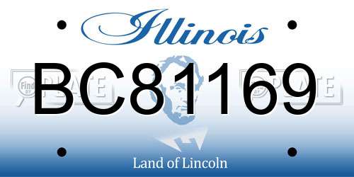 BC81169 Illinois License Plate