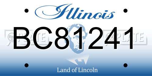 BC81241 Illinois License Plate