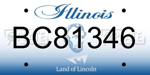 BC81346 Illinois License Plate