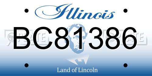 BC81386 Illinois License Plate