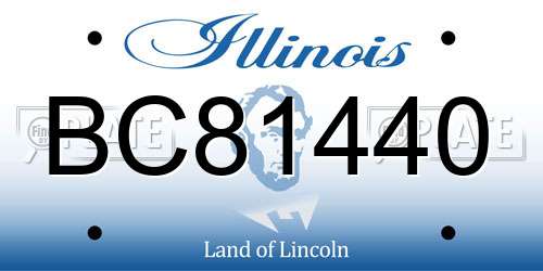 BC81440 Illinois License Plate